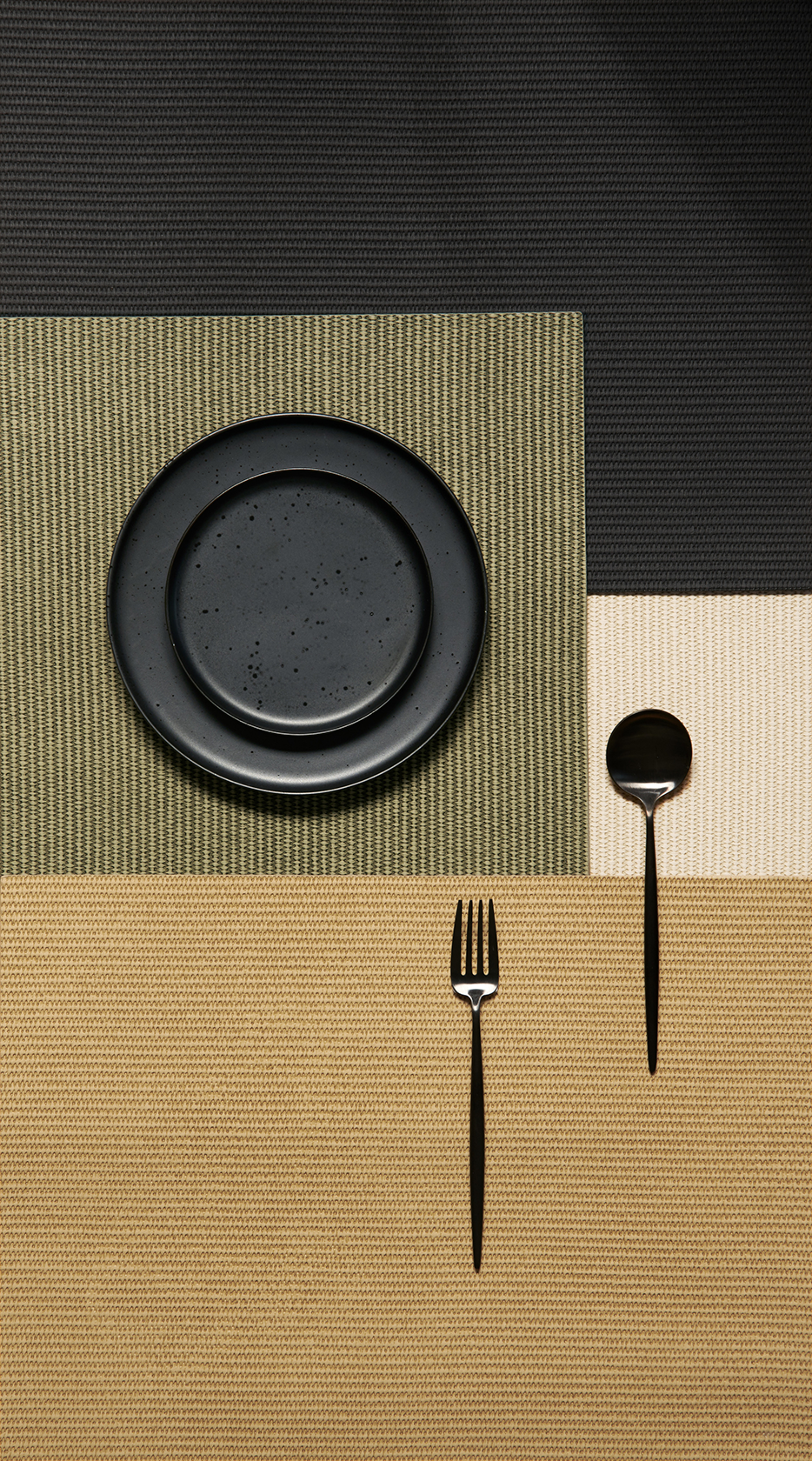 Asa, tischset, kuro rough, sisal rough, schwarz