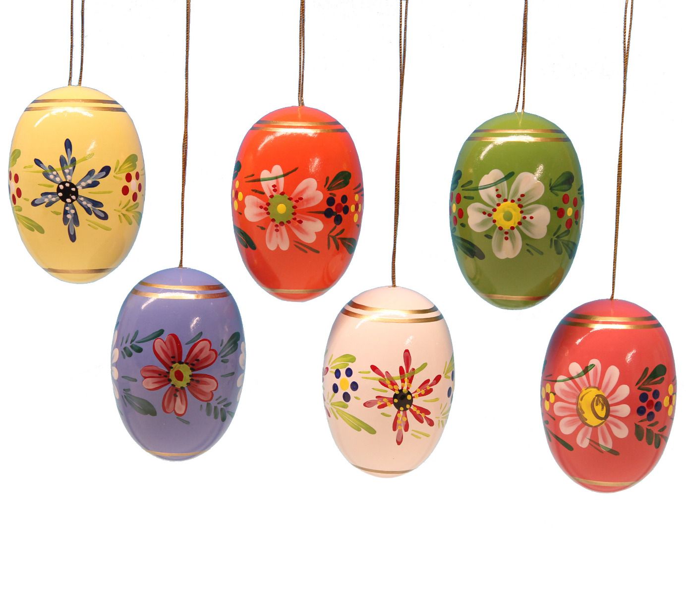 UHL - 224/020 - weiß - Uhlig Holzkunst - Osterei mit Blumen 55 mm, handbemalt, Farbe weiß