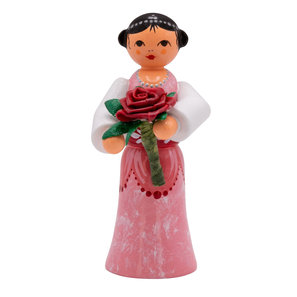 Uhlig Holzkunst - Prinzessin mit Rose "Dornröschen" 6,2cm - 2025 UHL - 232/139/06