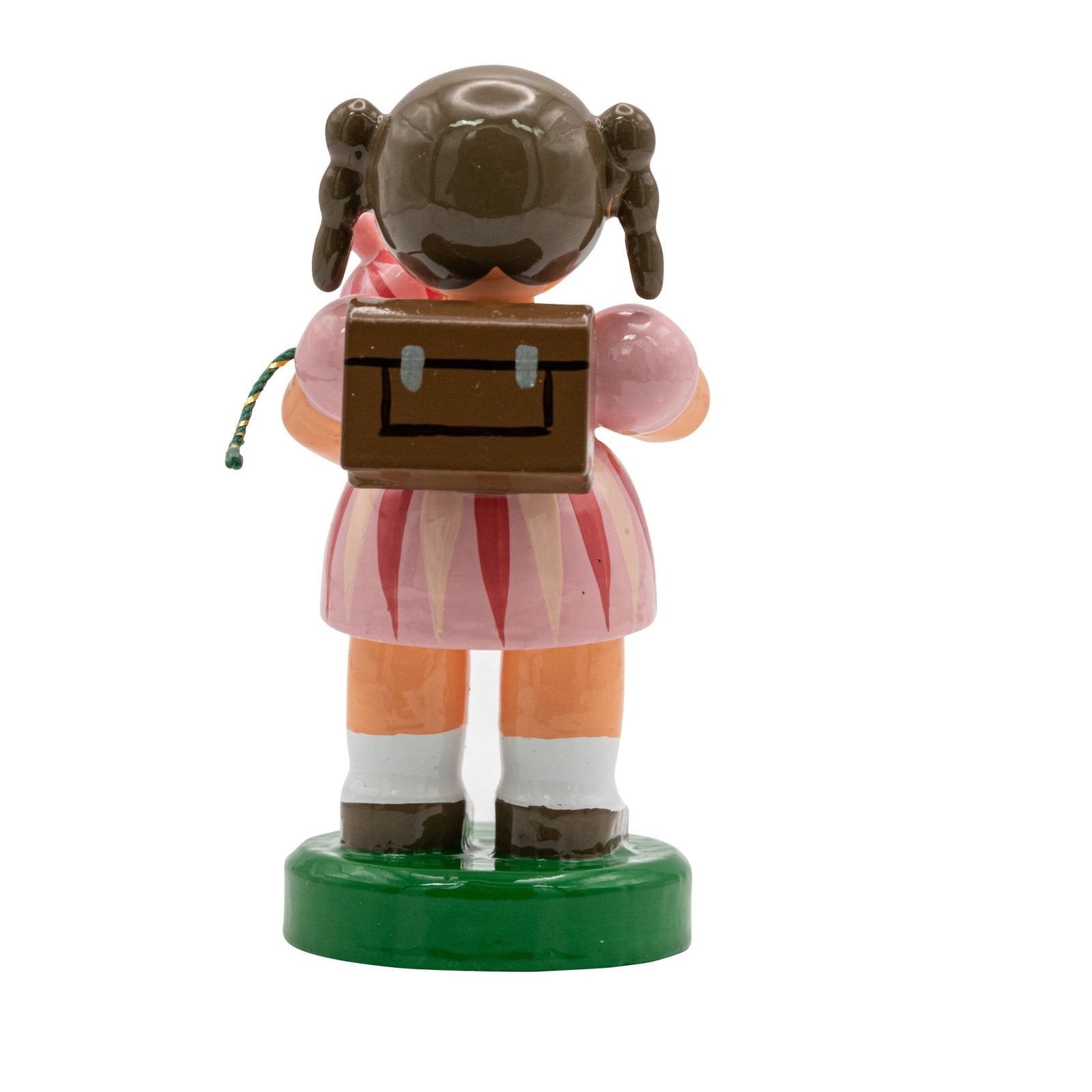 UHL-232/103/80 - Uhlig Holzkunst - Schulanfänger Mädchen mit Zuckertüte und Ranzen - 6,0cm