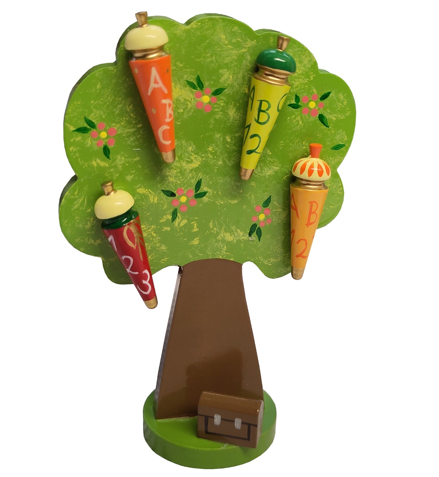 UHL - 111 - 815 - Uhlig Holzkunst - Zuckertütenbaum mit 4 Zuckertüten und Ranzen 11cm - 2025