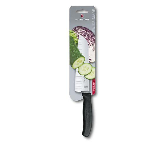 VX6.8523.17B - Victorinox - 'SwissClassic Santokumesser, Kullenschliff, Kunststoff, 17 cm, schwarz, Blister'