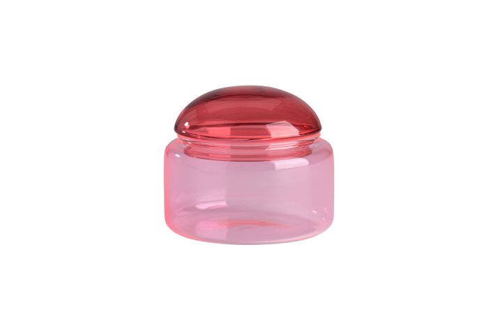 GICO - 1161203003 - Voile, Glasdose S, Gift Company, Borosilikatglas, rot/rosa