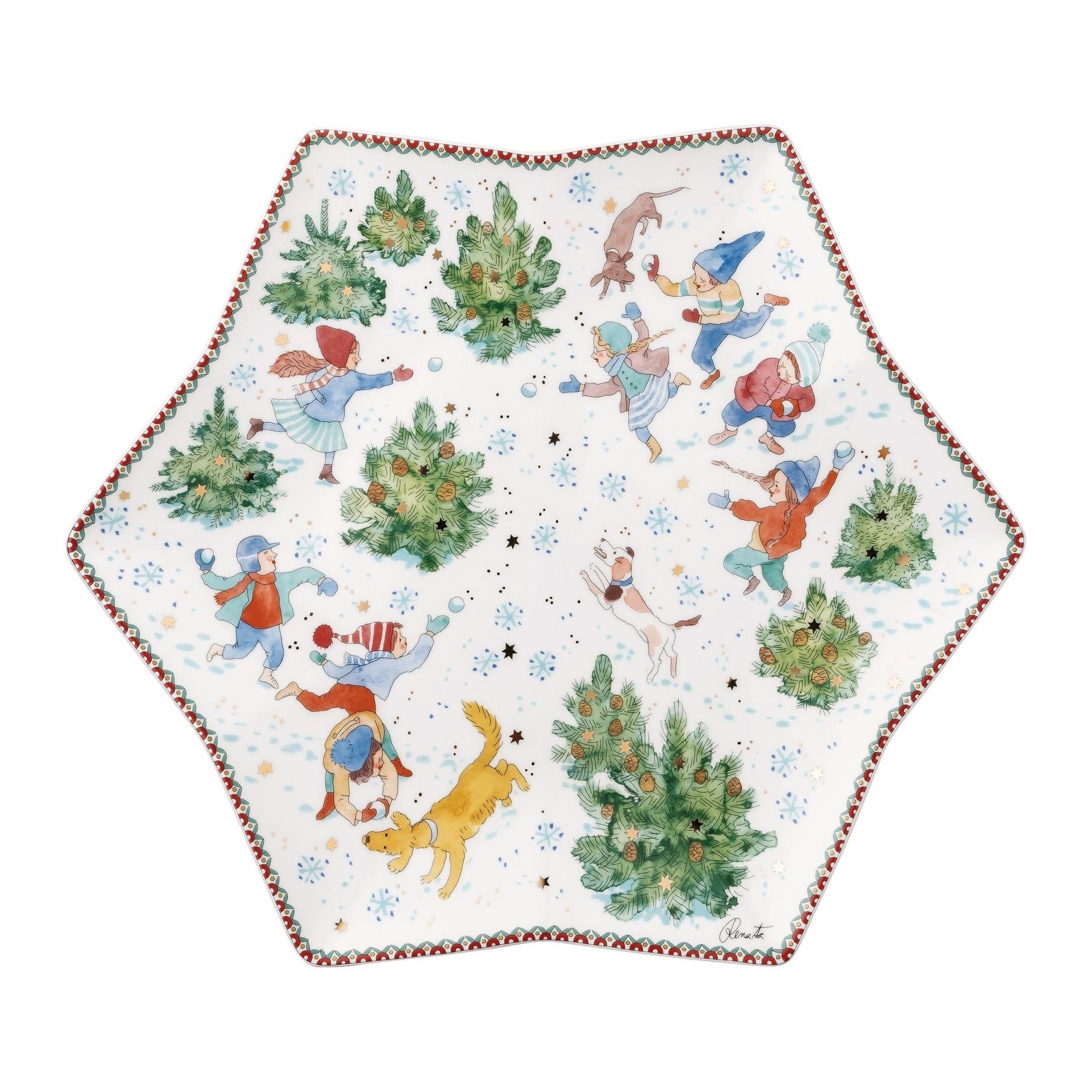 02473 - 727496 - 25384 - Weihnachtsspiele, Sternschale 34 cm, Hutschenreuther 2025