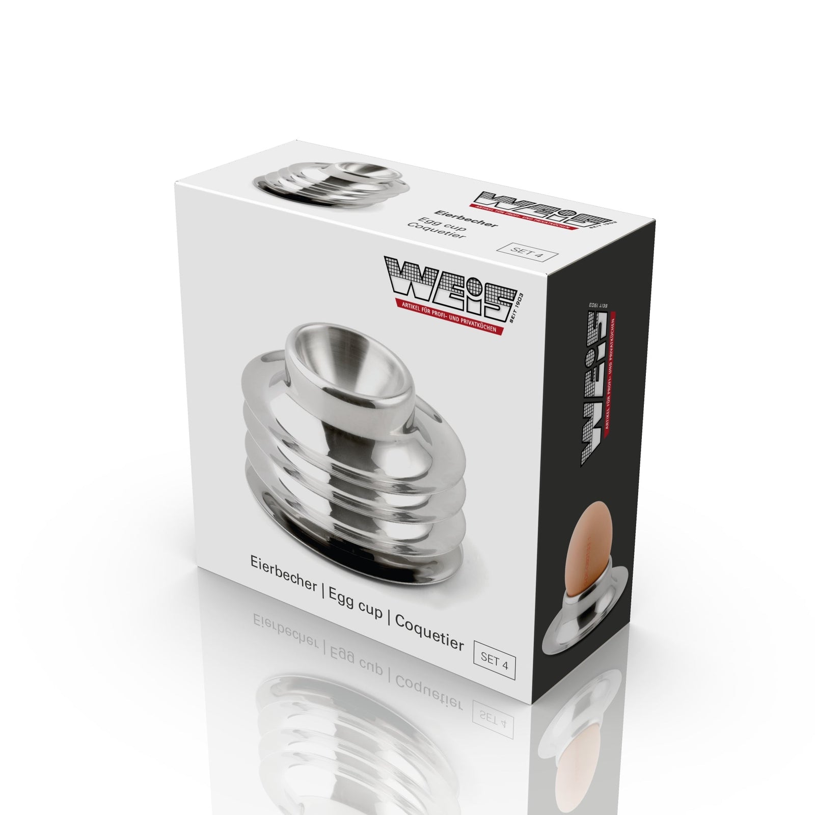 WEIS - 15104 - WEIS - Eierbecher Set aus Edelstahl - 4 Stück