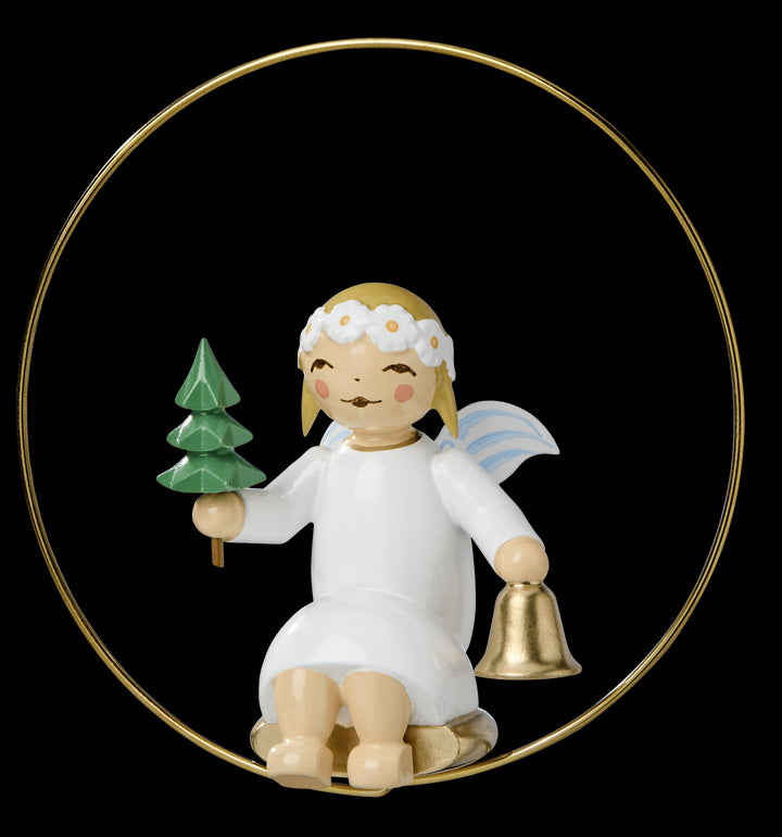 WUK - 5226/6312/1gold - Wendt & Kühn 'Engel im Ring mit Bäumchen und Glocke; Glasglocke, gold' 2025