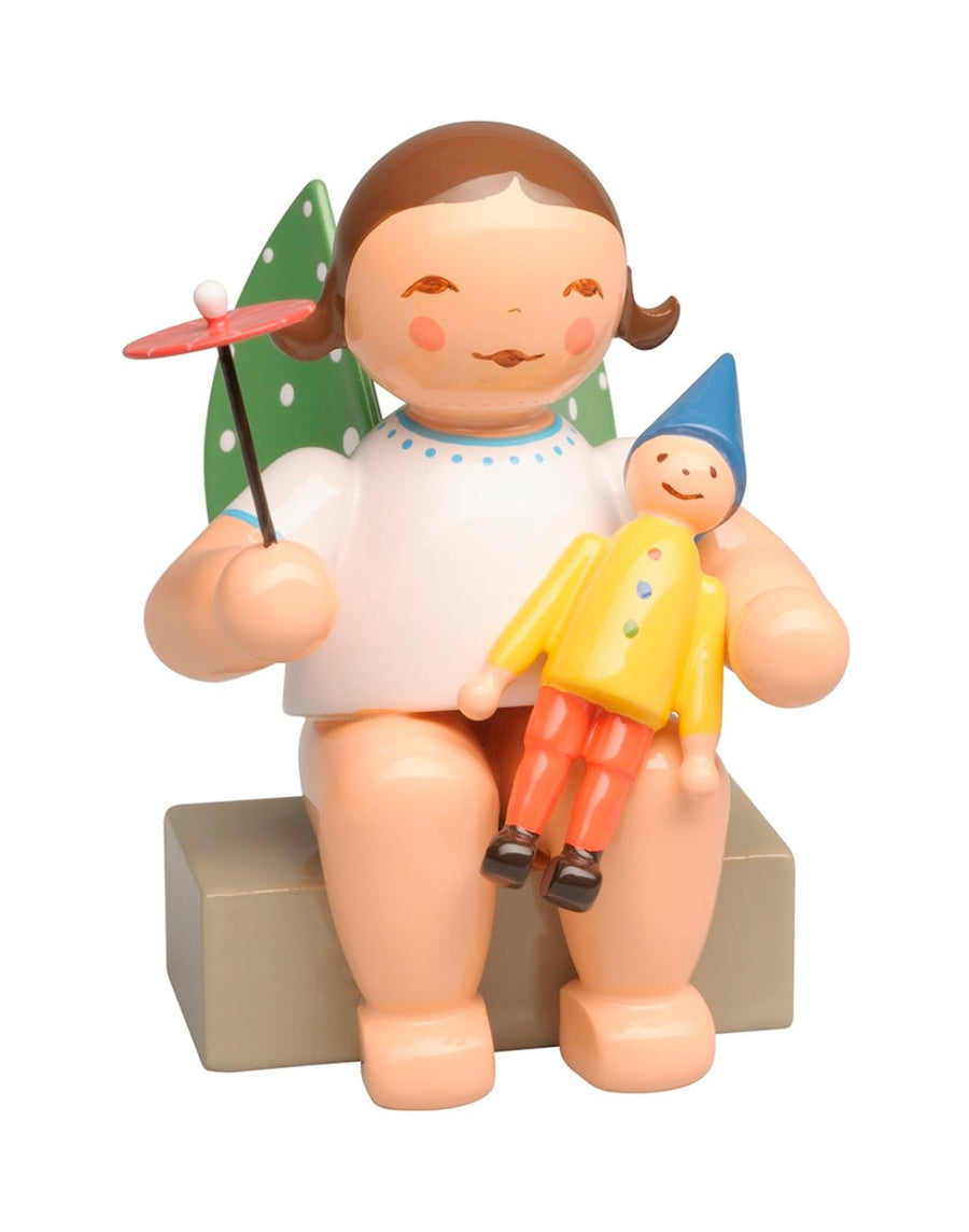 WUK-650/170 - Wendt & Kühn 'Engel mit Kasper und Schirm, sitzend Höhe 4cm'