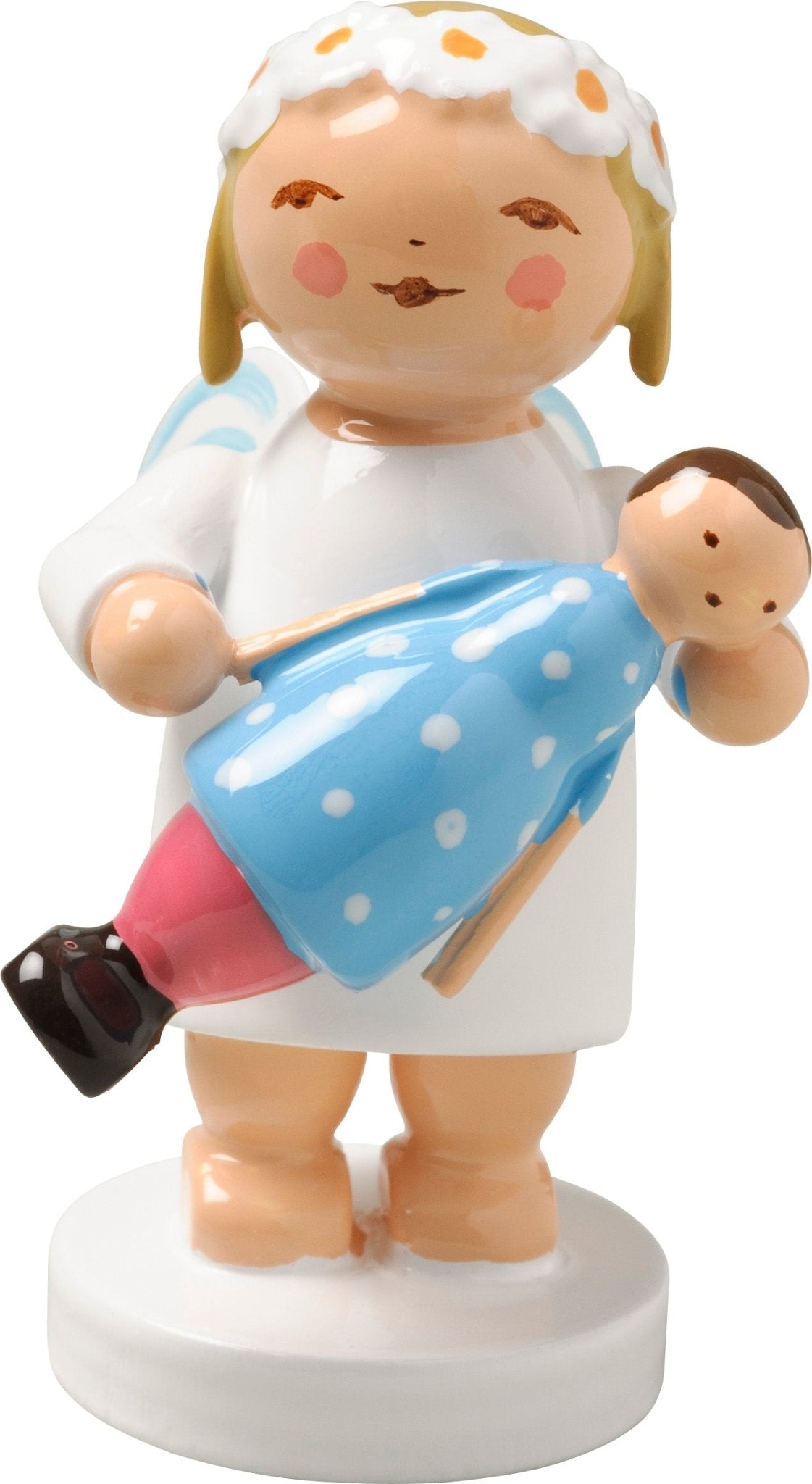 WUK - 634/30/2 - Wendt & Kühn 'Margeritenengel mit Puppe, stehend - 4cm'