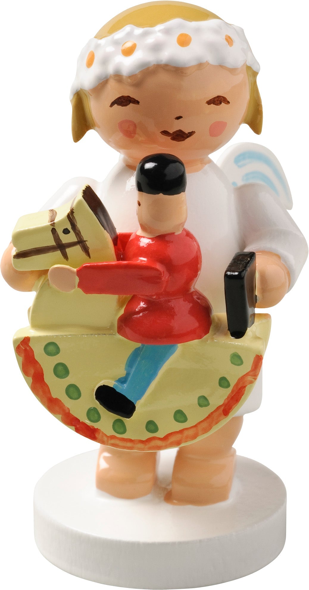 WUK - 634/30/3 - Wendt & Kühn 'Margeritenengel mit Reiterlein, stehend - 4cm'