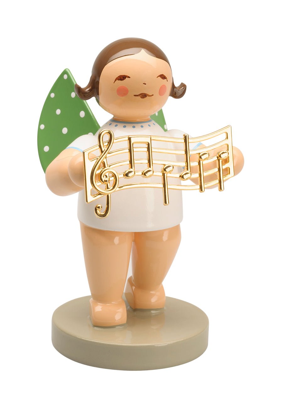 WUK - 650/129 - Wendt & Kühn 'No. 16, Komponist, Engel mit Notenlinie, vergoldet - 6cm'