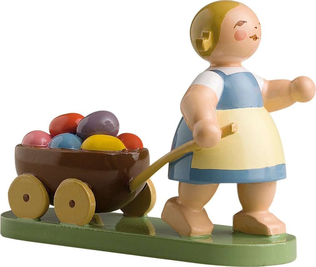 WUK - 5240/7 - Wendt & Kühn Osterfigur 'Ostermädchen mit Wagen - 5cm'