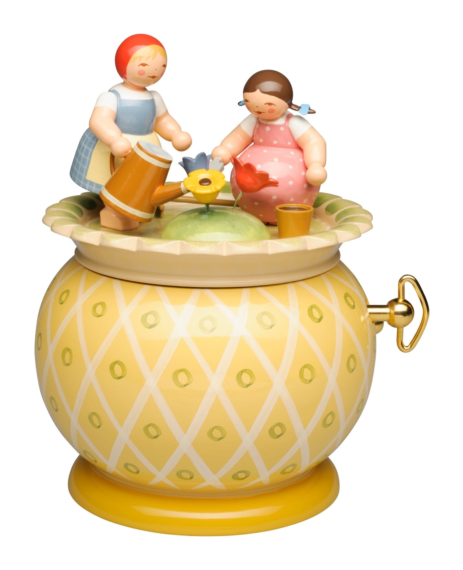 WUK - 5318/28AP - Wendt & Kühn 'Spieldose - Zwei Mädchen, Ward ein Blümlein mir geschenkt - 14cm'