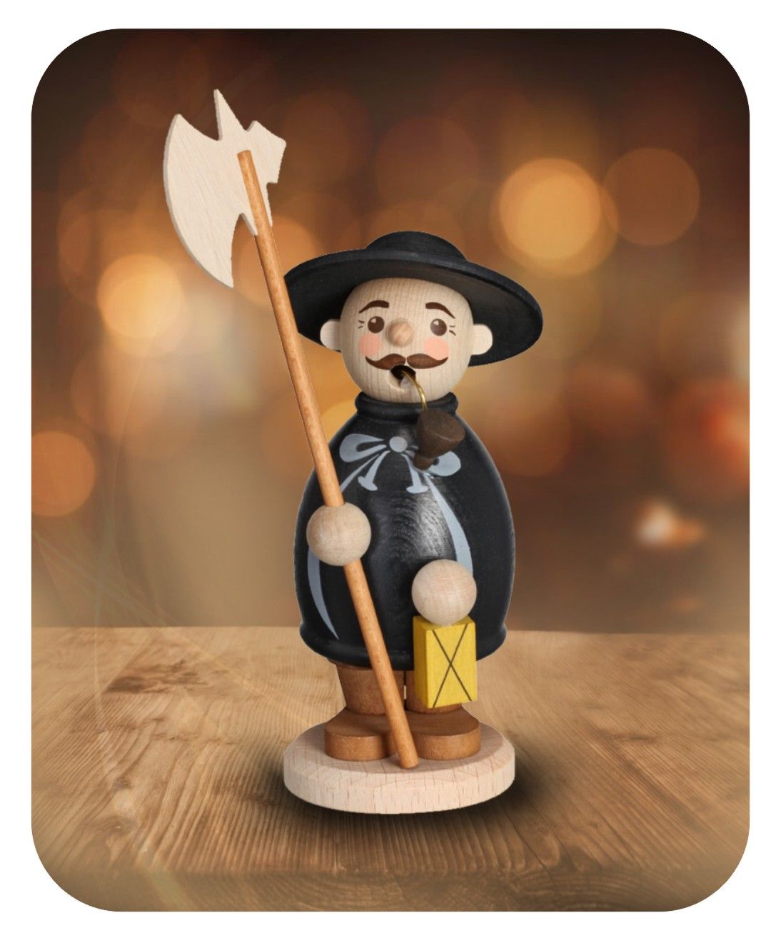 ZEI - 5224 - Zeidler Holzkunst - Berufe - Räuchermann Nachtwächter - 16cm