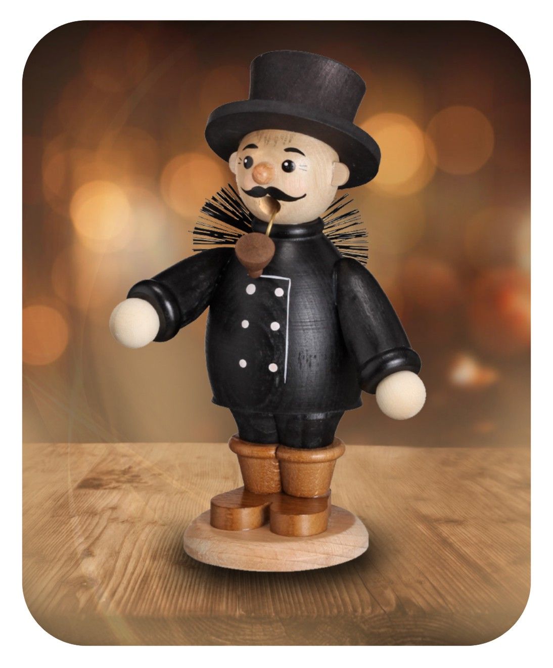 ZEI - 5229 - Zeidler Holzkunst - Berufe - Räuchermann Schornsteinfeger - 15cm