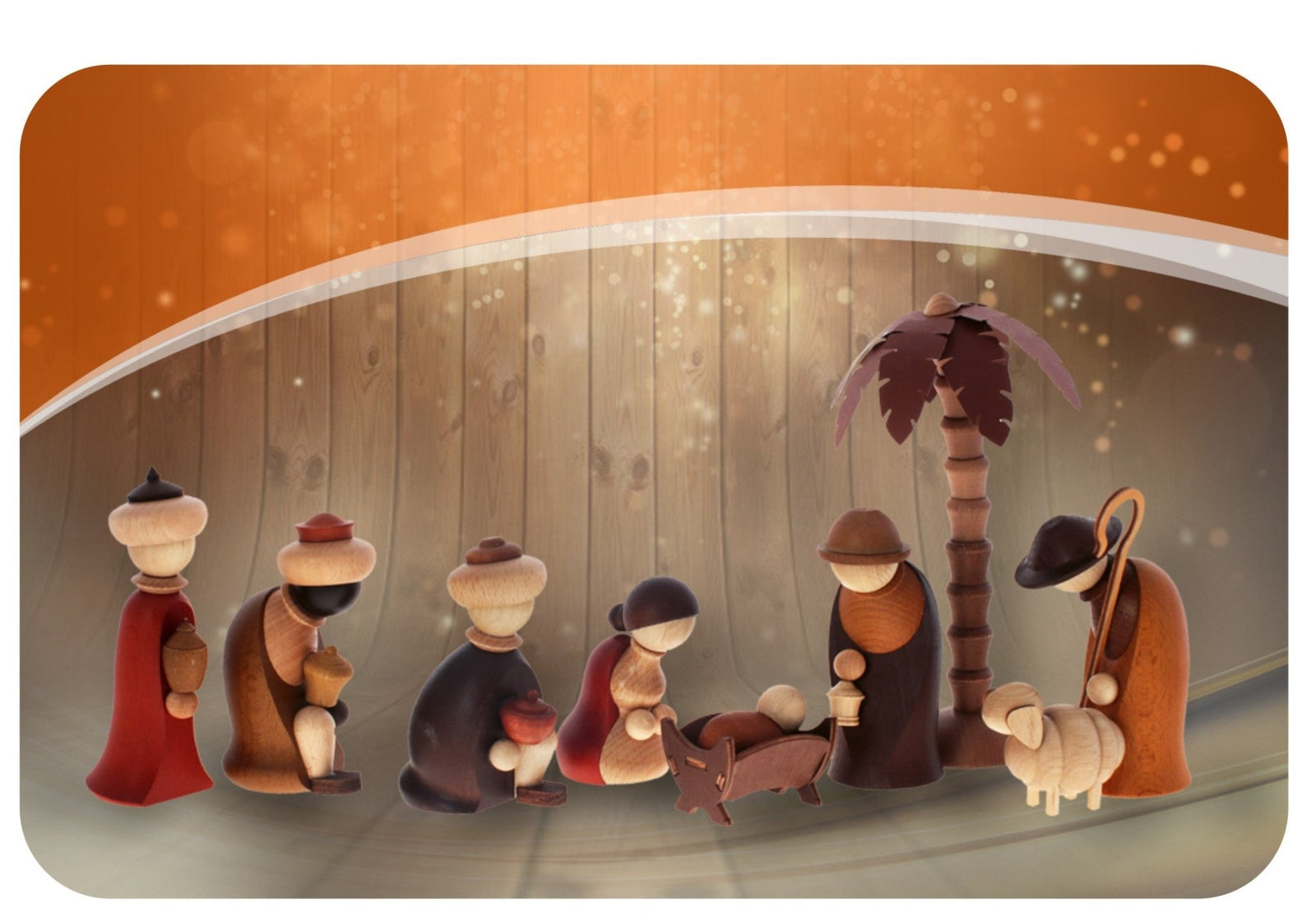 ZEI - 3762 - Zeidler Holzkunst - Bestückung Christi Geburt 9 Figuren