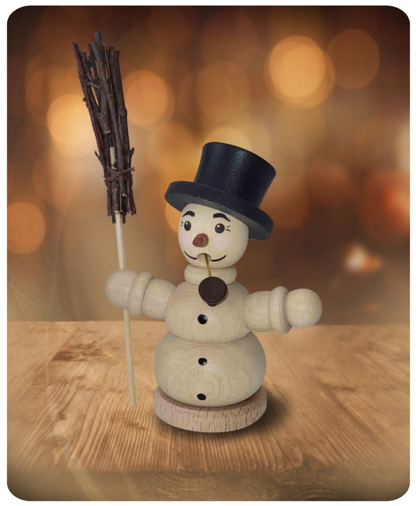 ZEI - 5220 - Zeidler Holzkunst - Räucherfigur Schneemann - ca. 10,5cm