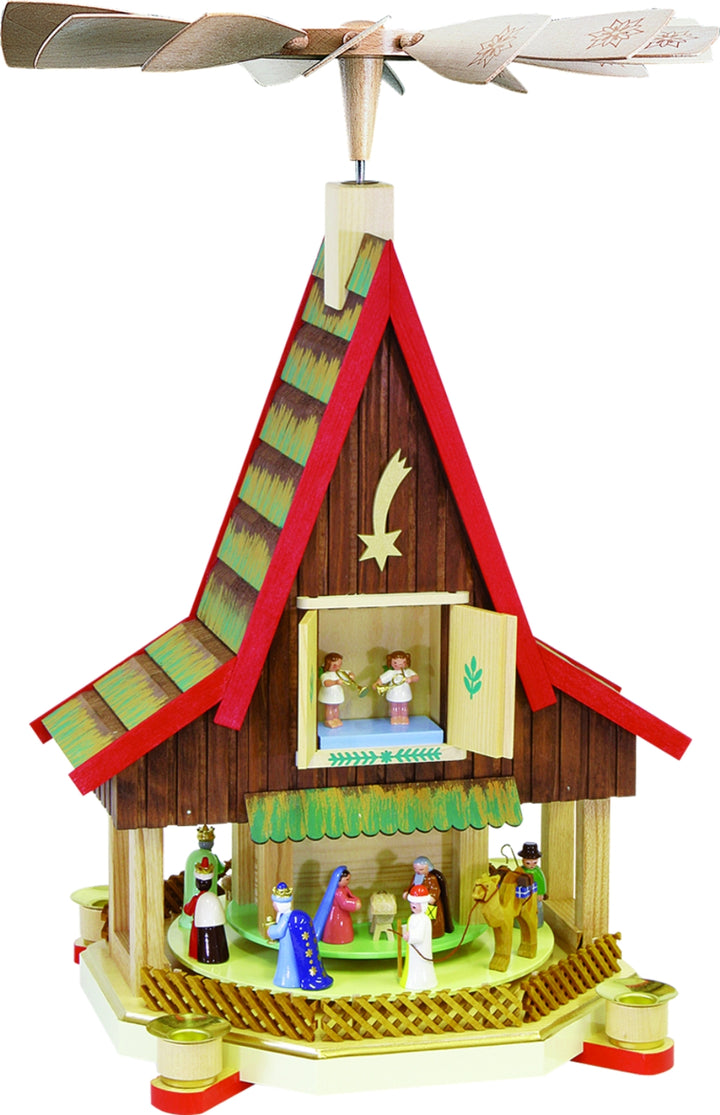 Glässer Népművészet Krisztus születése adventi háza, 53cm