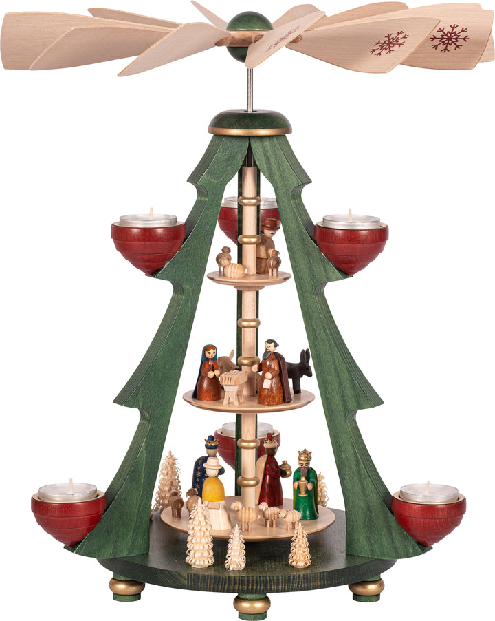 Glässer Folkekunst 'Christ Birth Tree Pyramide 2-etagers' 40cm