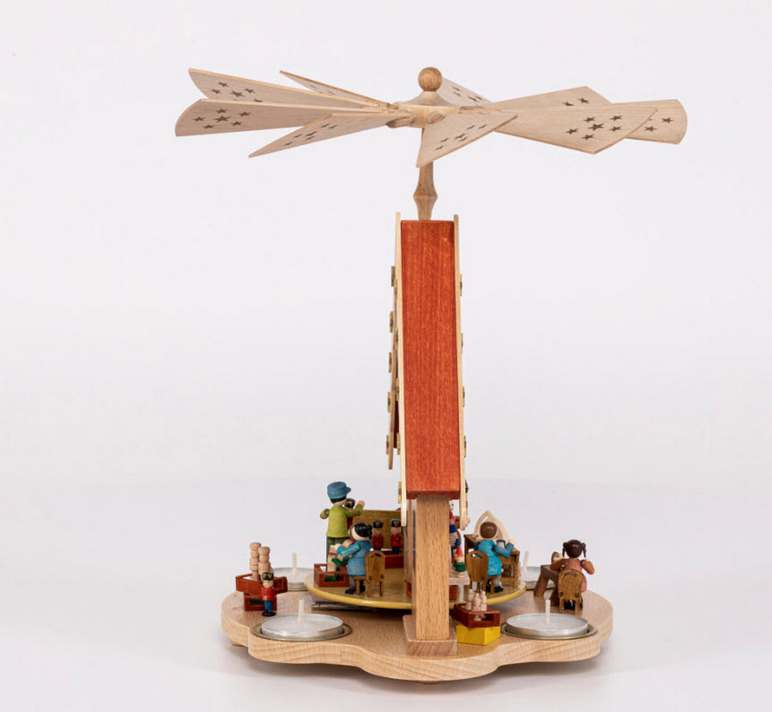 Glässer Népművészeti asztal Piramisház bemutató műhely tealámpákhoz, 29cm