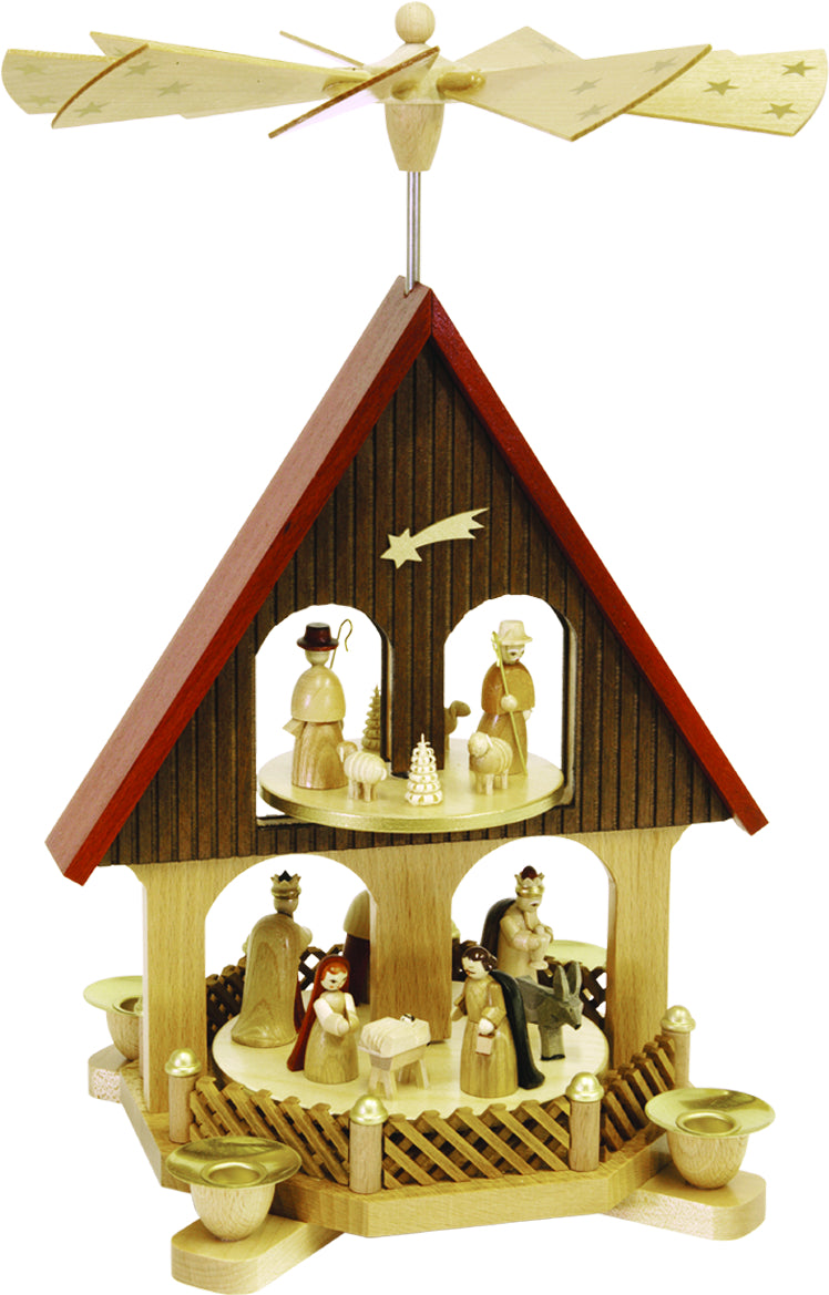 Glässer 民间艺术“基督诞生金字塔一层楼”36cm