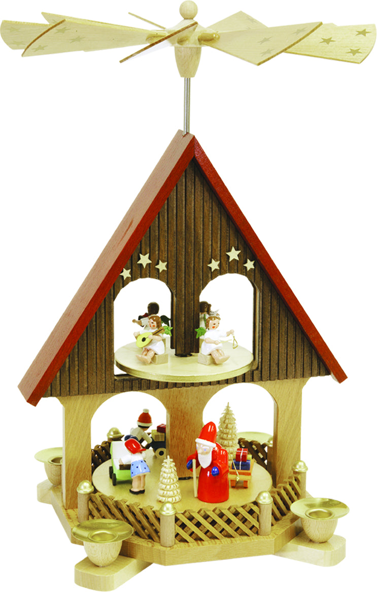 RGL - 16291 - Richard Glässer Volkskunst 'Pyramidenhaus Bescherung 1 - stöckig' 36cm