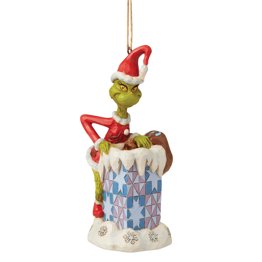 Jim Shore - Christmas Accessories 'Grinch Climbing into Chimney (Ornament)' 2021