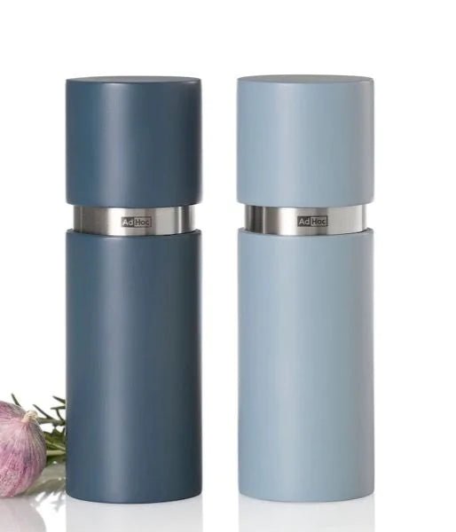 AdHoc - MP430 - Adhoc 'Set Pfeffer - und Salzmühle Textura' Buchenholz lackiert blue&light