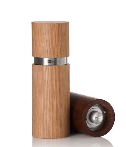 AdHoc - MP410 - AdHoc 'Set Pfeffer - und Salzmühle Textura, Naturholz Eiche geölt, hell dunkel - 15cm'