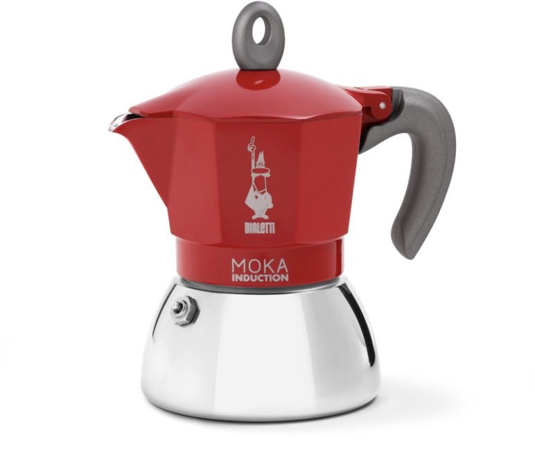 BIA - 6944 - Bialetti 'Moka Induction, Espressokocher Rot, 4 Tassen'