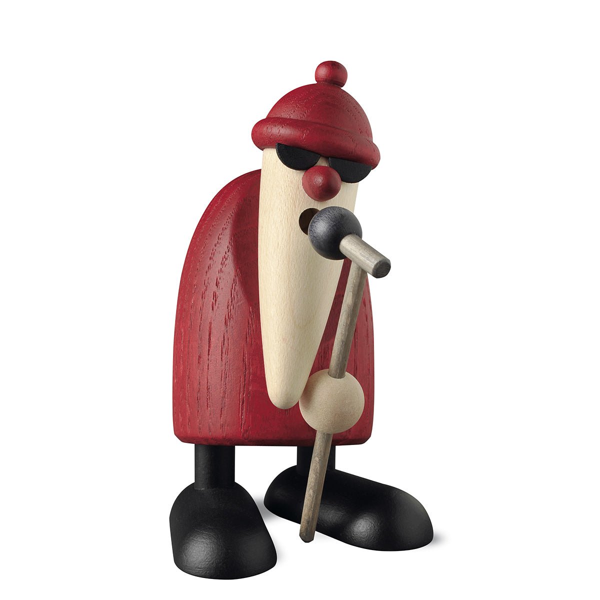 KOE - 6531 - Bjoern Koehler - Kapelle Weihnachtsmann am Mikrofon introvertiert rot