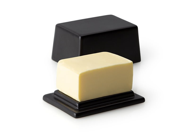 Continenta - Butterdose für 125 g Butter - Keramik, schwarz-3725000
