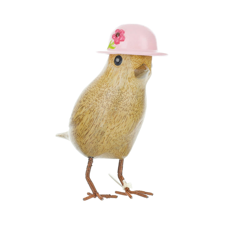 dcuk - Gartenvogel mit rosafarbenem Hut - h 10 cm-dcuk-BIR01P