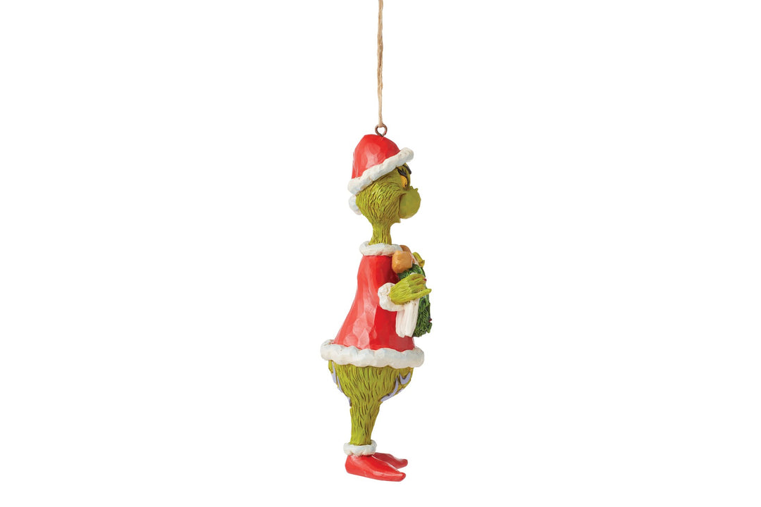 Der Grinch mit Weihnachtsbanner Hängeornament - 13,5cm, Jim Shore 2024-6015226