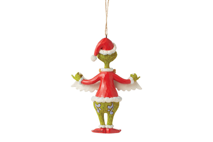 Der Grinch mit Weihnachtsbanner Hängeornament - 13,5cm, Jim Shore 2024-6015226