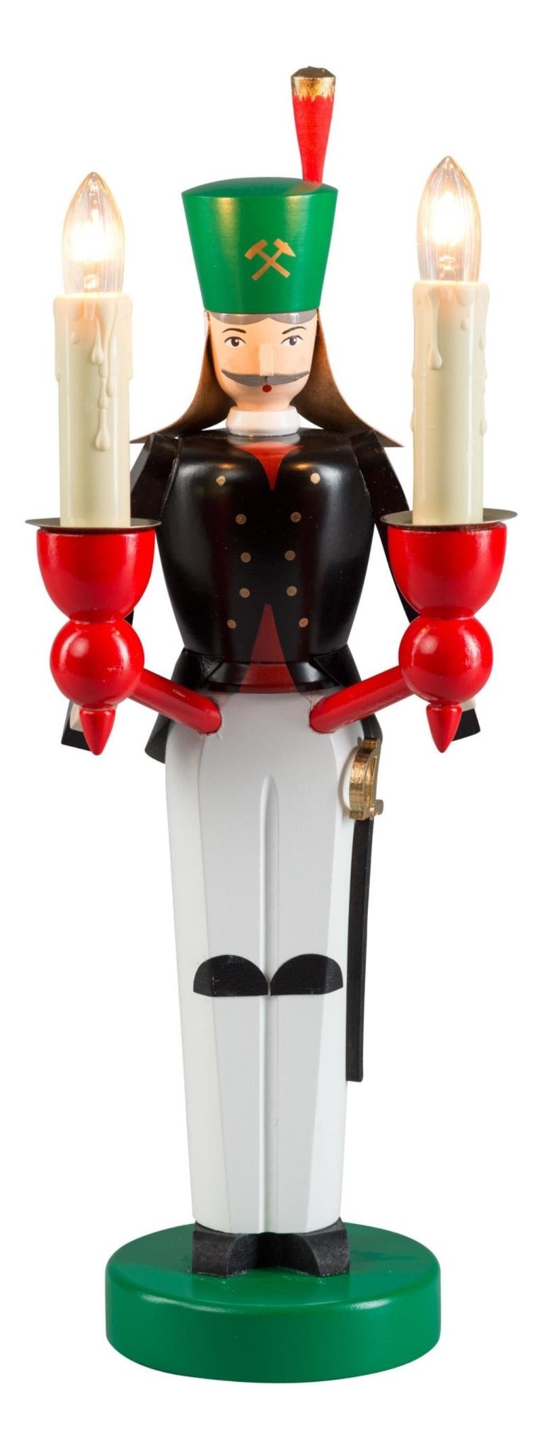 RGL - 12565 - Engel und Bergmann, Glässer Volkskunst, Bergmann, 26cm, elektrisch