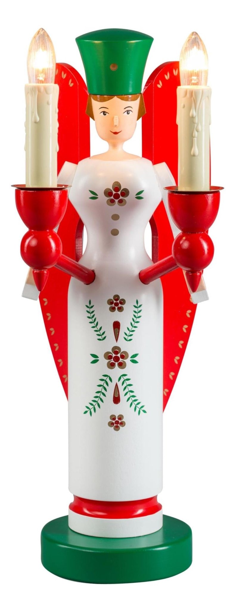 RGL - 12564 - Engel und Bergmann, Glässer Volkskunst, Engel, 26cm, elektrisch