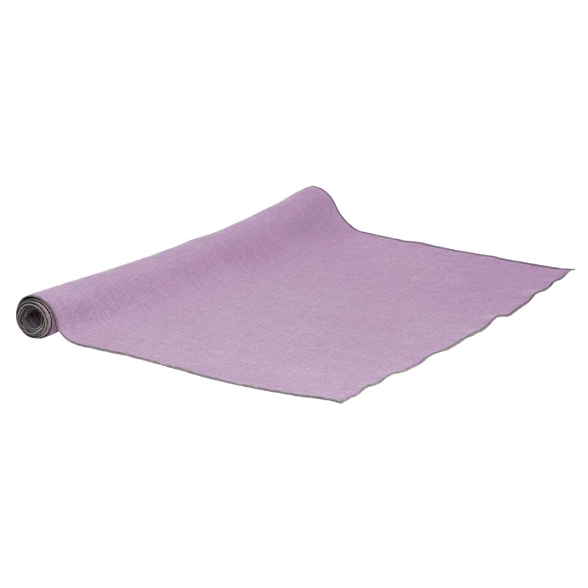 VAI - 111075 - Erika Vaitkute - Tischläufer Vilnia lavendel natur umkettelt gewaschen 50x150cm