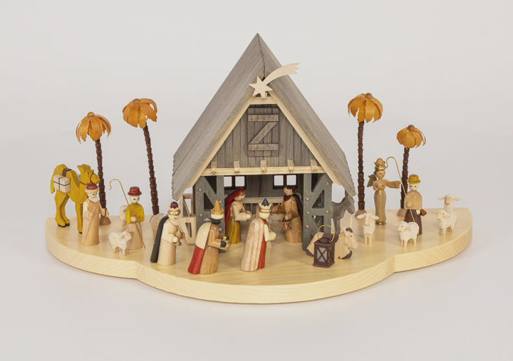 Glässer 民间艺术“耶稣诞生的场景，电动”24x50cm