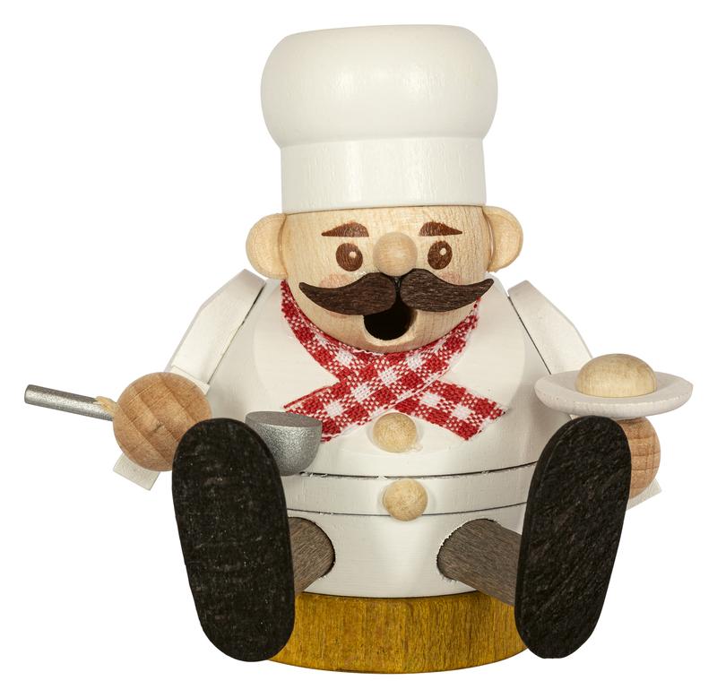 RGL - 26708 - Glässer Volkskunst 'Minikugelrauchmann Koch' 8cm