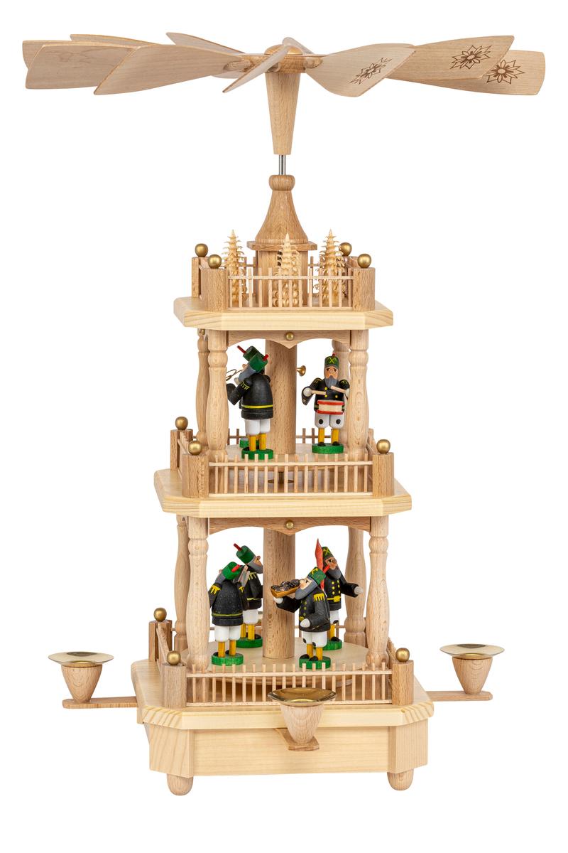 RGL - 17706 - Glässer Volkskunst 'Pyramide Bergmannszug 2 - stöckig' 45cm