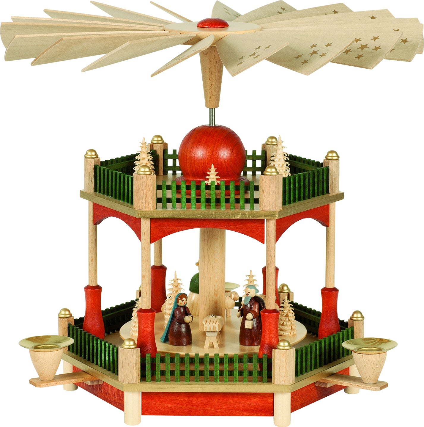 RGL - 86021 - Glässer Volkskunst 'Pyramide Christi Geburt 1 - stöckig' 28cm