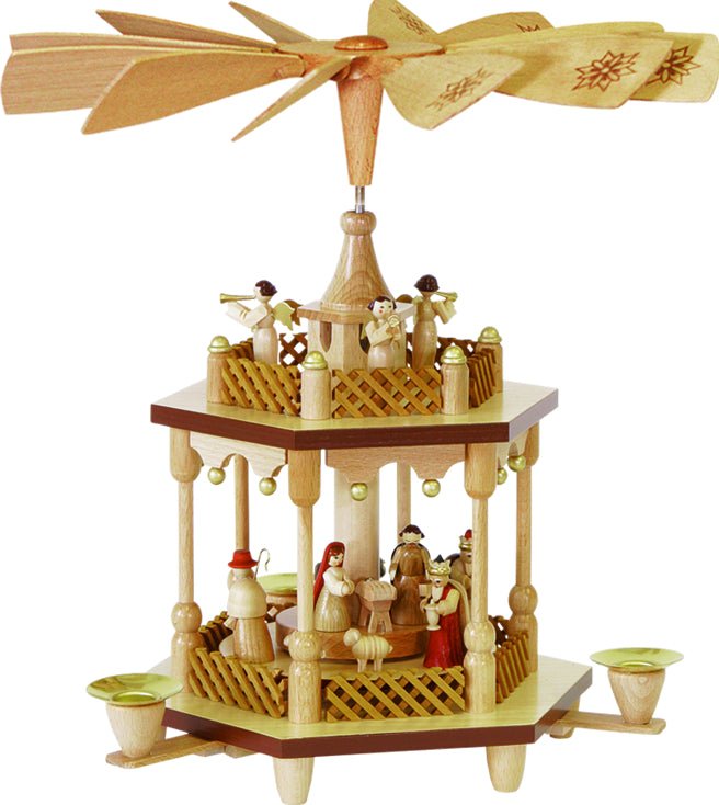 RGL - 01371 - Glässer Volkskunst 'Pyramide Christi Geburt 1 - stöckig' 32cm