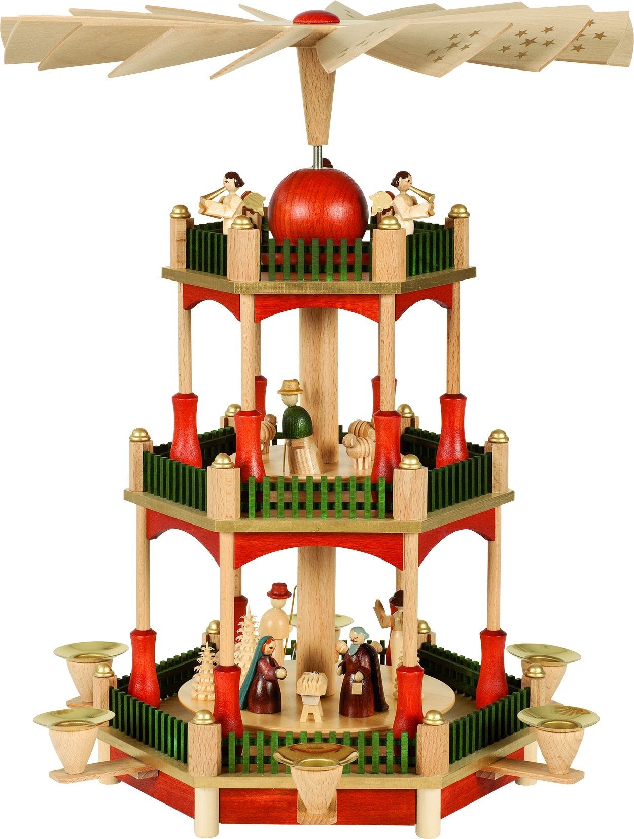 RGL - 86022 - Glässer Volkskunst 'Pyramide Christi Geburt 2 - stöckig' 39cm