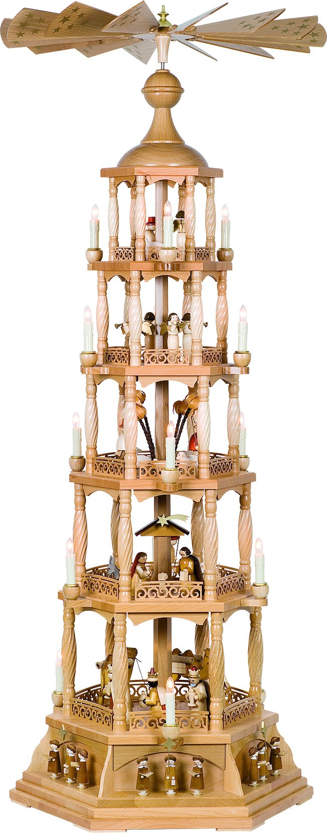 RGL - 14760 - Glässer Volkskunst 'Pyramide Christi Geburt 5 - stöckig, elektrisch' 140cm
