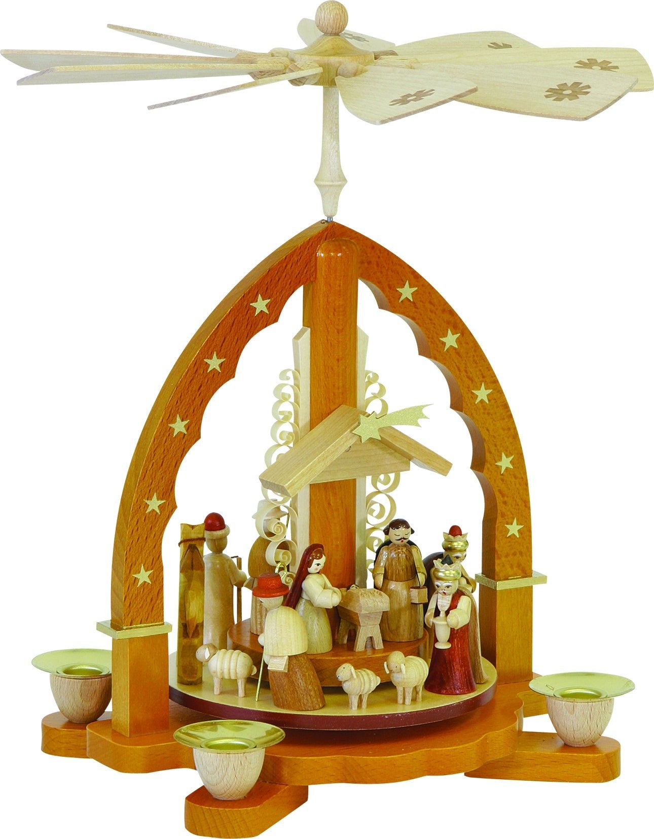 RGL - 16033 - Glässer Volkskunst 'Pyramide Christi Geburt, natur' 27cm