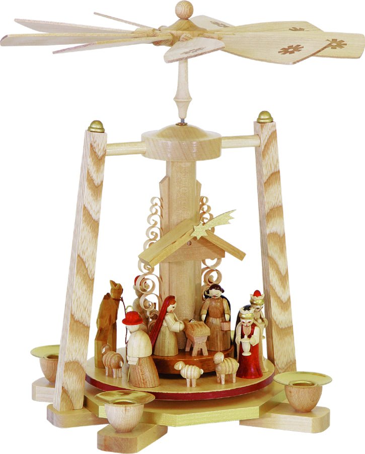 RGL - 01623 - Glässer Volkskunst 'Pyramide Christi Geburt, natur' 29cm