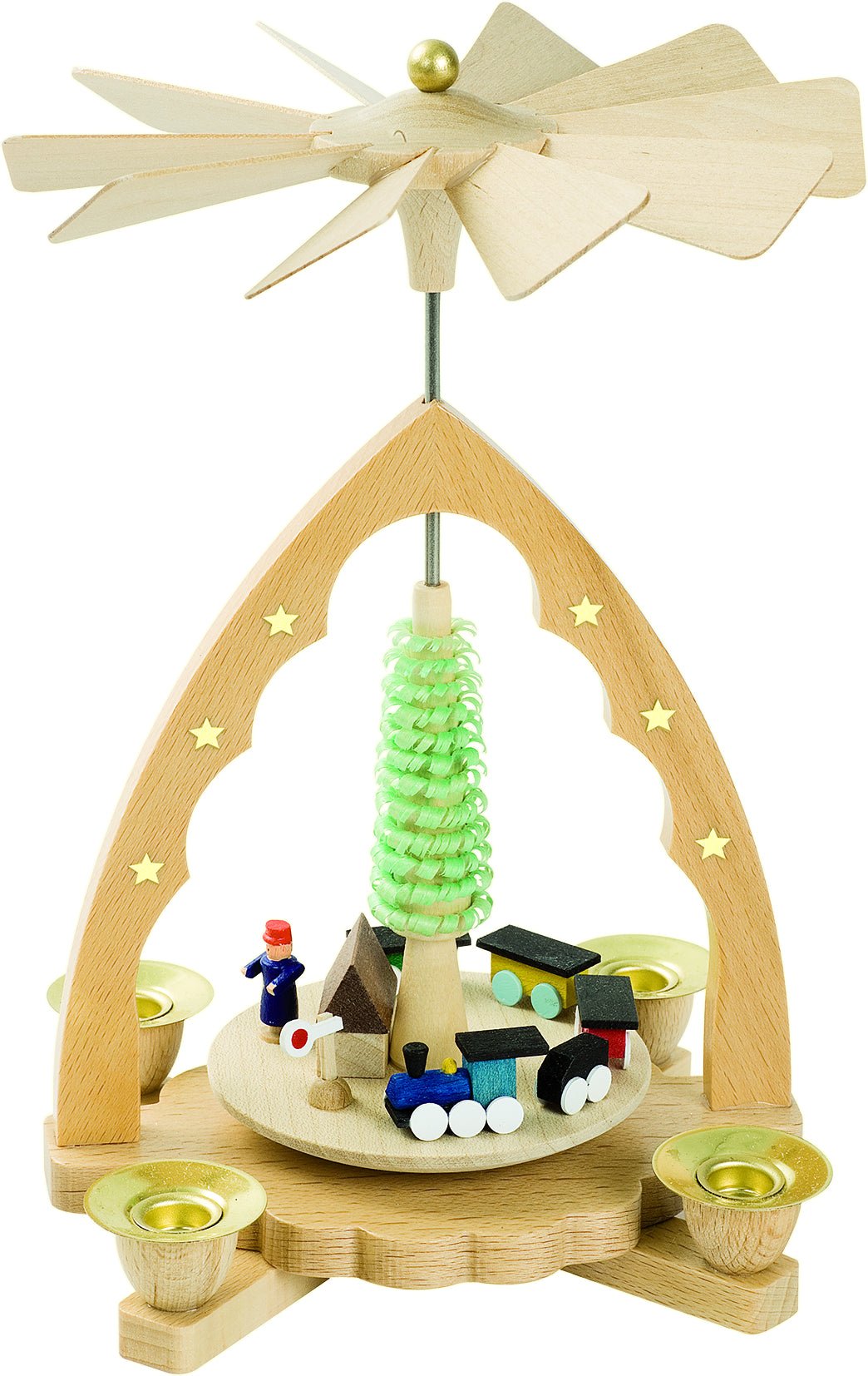 RGL - 16354 - Glässer Volkskunst 'Pyramide Eisenbahn' 19cm