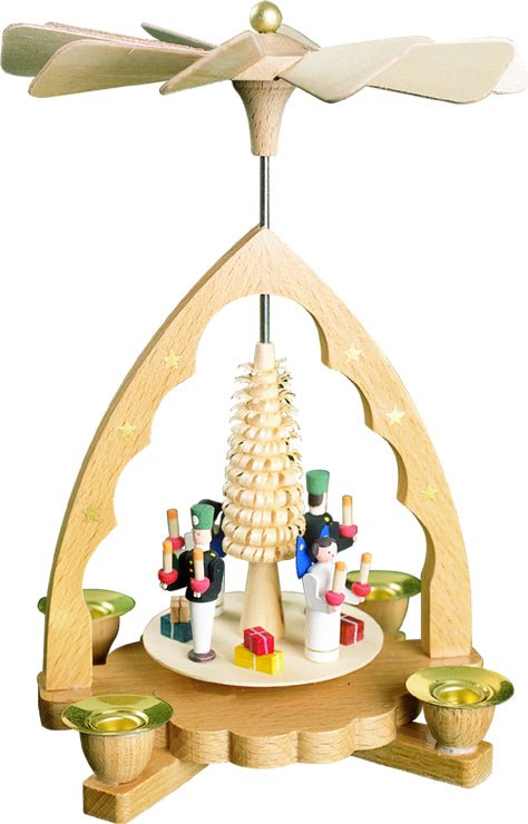 RGL - 16342 - Glässer Volkskunst 'Pyramide Engel und Bergmann' 19cm