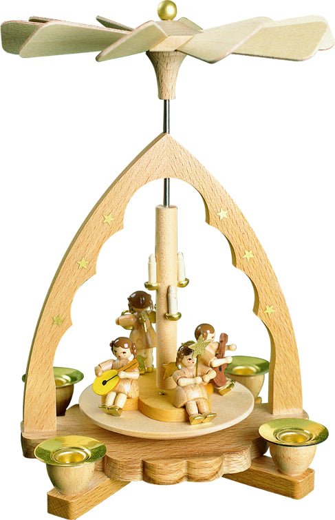 RGL - 16312 - Glässer Volkskunst 'Pyramide Engelkonzert, natur' 19cm
