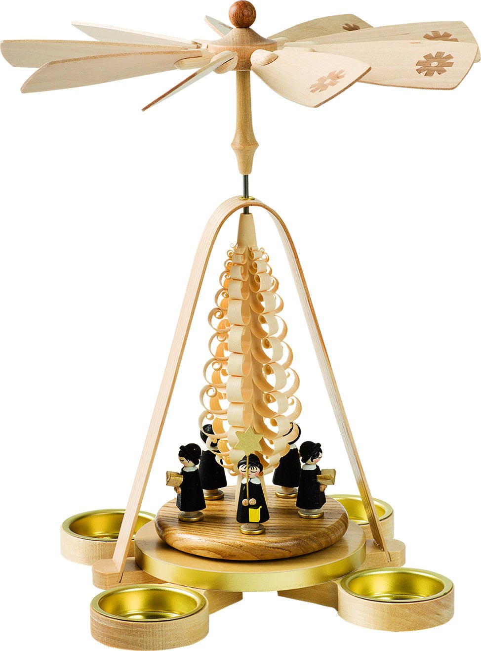 RGL - 16684 - Glässer Volkskunst 'Pyramide Kurrende für Teelichter' 28cm